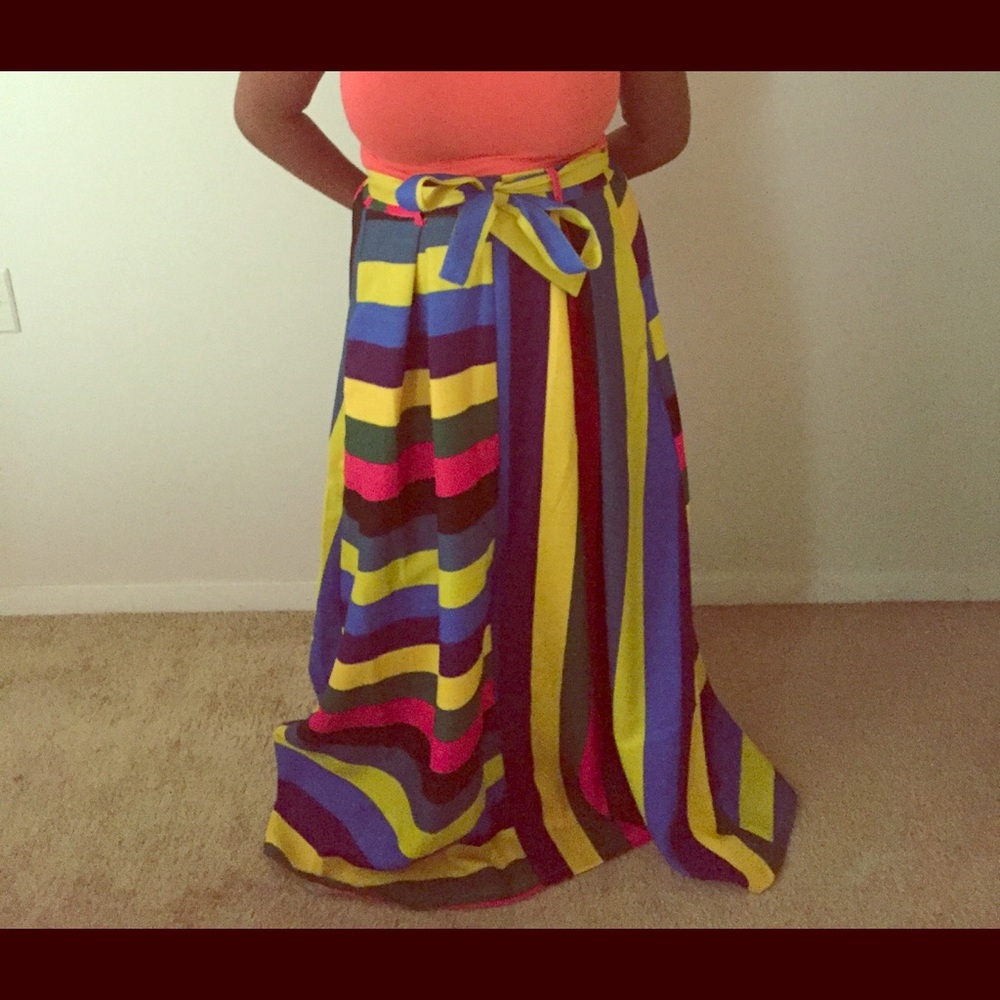 Long maxi cute multicolored maxi skirt